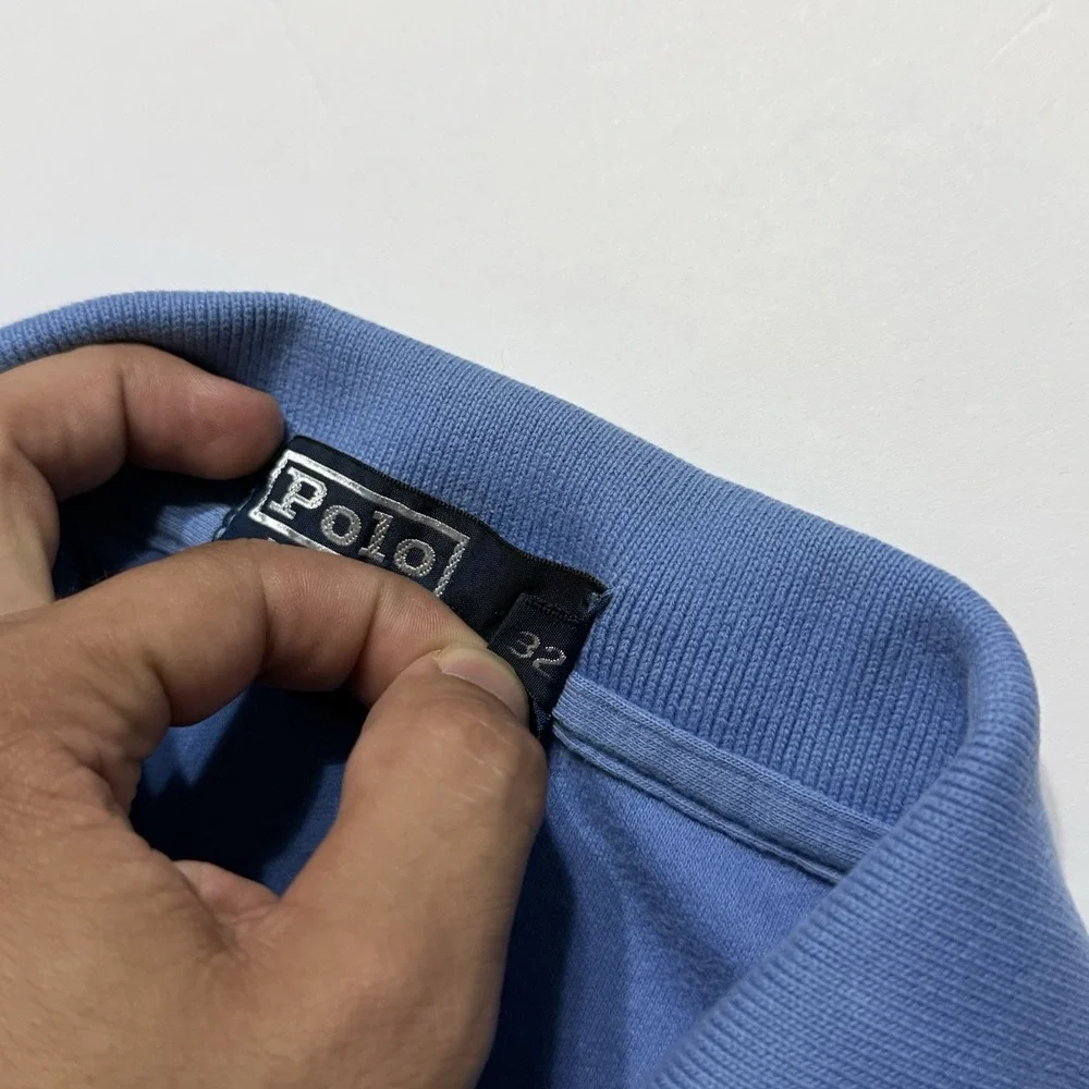 Vintage Polo Ralph Lauren Polo Shirt Blue Made in USA Cotton Men's Size Medium